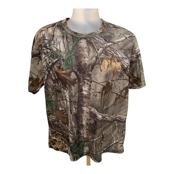 Field & Stream short sleeve mens brown green camouflage tee smart wick Large - Picture 1 of 8